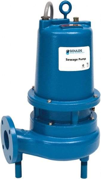 Goulds Pumps - 3 hp, 460 Amp Rating, 460 Volts, Single Speed Continuous Duty Operation, Sewage Pump - 3 Phase, Cast Iron Housing - USA Tool & Supply