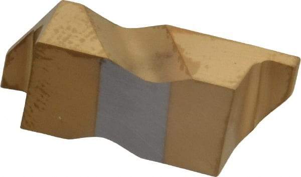 Tool-Flo - 3047FLG Grade GP3, 3/64" Cutting Width Carbide Grooving Insert - 1.9mm Max Depth of Cut, Right Hand, 0.005 to 0.01" Corner Radius, TiN Finish - USA Tool & Supply