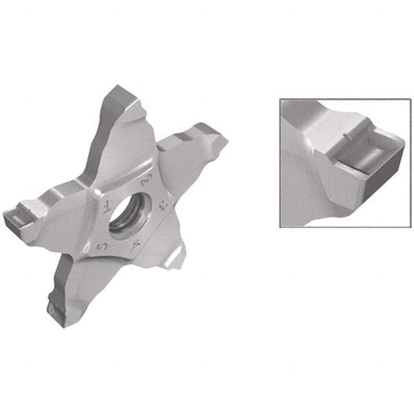 Iscar - PENTA34N398 IC908 Grade, 0.1567" Cutting Width, Carbide Cutoff Insert - Neutral Lead Angle, 0.0079" Cnr Rad, TiAlN Coated - USA Tool & Supply