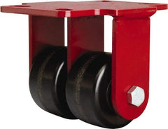 Hamilton - 3-1/4" Diam x 2" Wide x 5-1/4" OAH Top Plate Mount Rigid Caster - Phenolic, 1,400 Lb Capacity, Straight Roller Bearing, 4-1/2 x 6-1/2" Plate - USA Tool & Supply