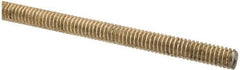 Value Collection - 1/4-20 UNC (Coarse), 3' Long, Alloy Steel Threaded Rod - Yellow Zinc-Plated Finish, Right Hand Thread - USA Tool & Supply