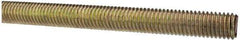 Value Collection - 1/2-13 UNC (Coarse), 3' Long, Alloy Steel Threaded Rod - Yellow Zinc-Plated Finish, Right Hand Thread - USA Tool & Supply