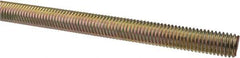 Value Collection - 1/2-13 UNC (Coarse), 6' Long, Alloy Steel Threaded Rod - Yellow Zinc-Plated Finish, Right Hand Thread - USA Tool & Supply