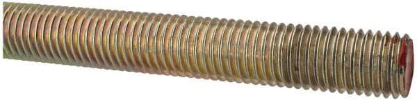 Value Collection - 3/4-10 UNC (Coarse), 6' Long, Alloy Steel Threaded Rod - Yellow Zinc-Plated Finish, Right Hand Thread - USA Tool & Supply