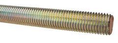 Value Collection - 1-8 UNC (Coarse), 3' Long, Alloy Steel Threaded Rod - Yellow Zinc-Plated Finish, Right Hand Thread - USA Tool & Supply