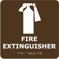 NMC - Fire Extinguisher, Plastic Fire Sign - 8" Wide x 8" High - USA Tool & Supply