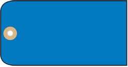 NMC - 1-7/8" High x 3-3/4" Long, Safety & Facility Blank Tag - 1 Side, Dark Blue Cardstock - USA Tool & Supply