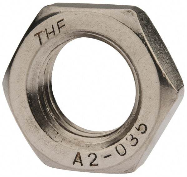 Value Collection - M24x3.00 Metric Coarse Stainless Steel Right Hand Hex Jam Nut - 36mm Across Flats, 12mm High, Uncoated - USA Tool & Supply