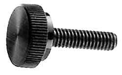Made in USA - 1/4-20 Knurled Shoulder Steel Thumb Screw - 1/2" OAL, 3/4" Head Diam - USA Tool & Supply