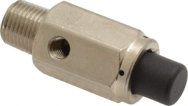 Specialty Mfr - 1/8M Non Exhaust Push Button Valve - 0.15 CV Rate, 150 Max psi, Normally Closed Actuator - USA Tool & Supply