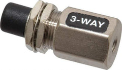 Specialty Mfr - 10-32F Exhaust Push Button Valve - 0.1 CV Rate, 125 Max psi, Normally Closed Actuator - USA Tool & Supply