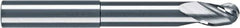 RobbJack - 3/8" Diam, 3/8" LOC, 3 Flute Solid Carbide Ball End Mill - Diamond-Like Carbon (DLC) Finish, Single End, 4" OAL, 3/8" Shank Diam, Spiral Flute - USA Tool & Supply