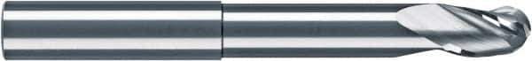RobbJack - 1" Diam, 1" LOC, 3 Flute Solid Carbide Ball End Mill - Diamond-Like Carbon (DLC) Finish, Single End, 6" OAL, 1" Shank Diam, Spiral Flute - USA Tool & Supply