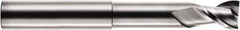 RobbJack - 1/2", 1/2" LOC, 1/2" Shank Diam, 5" OAL, 2 Flute, Solid Carbide Square End Mill - Single End, Uncoated, Spiral Flute, 40° Helix, Centercutting, Right Hand Cut, Right Hand Flute, Series FM-205 - USA Tool & Supply