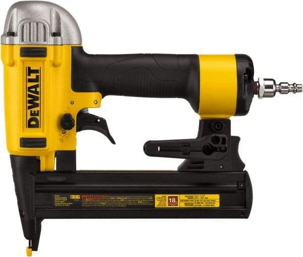 DeWALT - 1/4" Crown, 18 Gauge, 100 Staple Capacity Power Stapler - 1/4" Inlet, 70 to 100 psi Air Pressure, Includes DWFP1838 Stapler - USA Tool & Supply