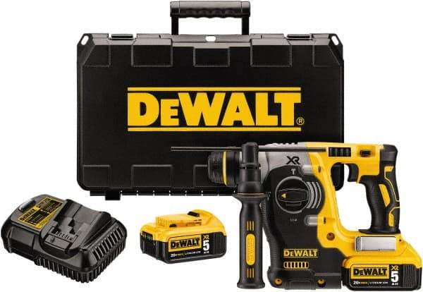 DeWALT - 20 Volt 1" SDS Chuck Cordless Rotary Hammer - 0 to 4,500 BPM, 0 to 1,200 RPM, Reversible - USA Tool & Supply