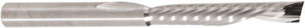 Amana Tool - 1/4" Cutting Diam x 1-1/2" Length of Cut, 1 Flute, Downcut Spiral Router Bit - Uncoated, Right Hand Cut, Solid Carbide, 3" OAL x 1/4" Shank Diam, 30° Helix Angle - USA Tool & Supply