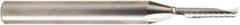 Amana Tool - 1/8" Cutting Diam x 5/8" Length of Cut, 1 Flute, Upcut Spiral Router Bit - Uncoated, Right Hand Cut, Solid Carbide, 2-1/2" OAL x 1/4" Shank Diam, 20° Helix Angle - USA Tool & Supply