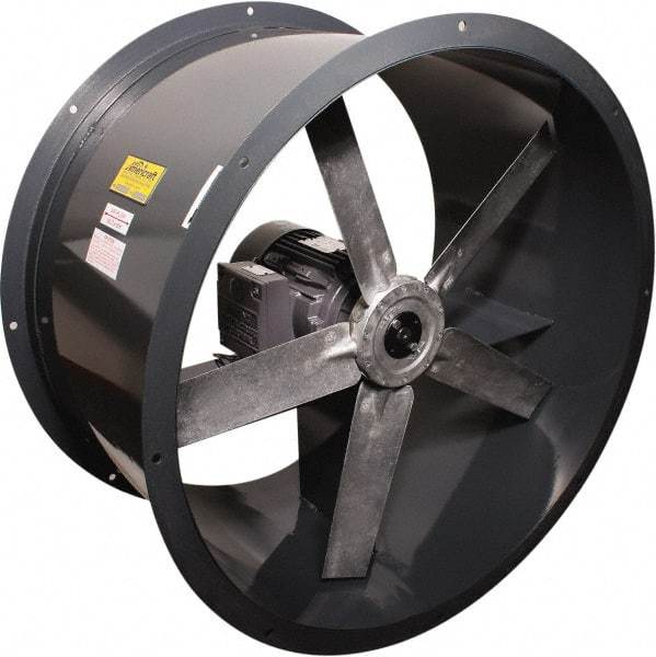 Americraft - 3/4 hp 30" Explosion Proof Direct Drive Tube Axial Duct Fan - 10,440 CFM at 0 Static Pressure, 1,140 RPM, Single Phase - USA Tool & Supply