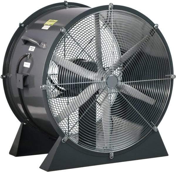 Americraft - 24" Blade, 1 hp, 7,400 CFM, Low Floor Stand Industrial Circulation Fan - Floor Stand, 115/230 Volts, 1 Speed - USA Tool & Supply