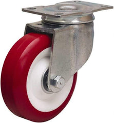 Hamilton - 4" Diam x 1-3/8" Wide x 5" OAH Top Plate Mount Swivel Caster - Polyurethane Mold on Polypropylene, 325 Lb Capacity, Sealed Precision Ball Bearing, 2-1/2 x 3-3/4" Plate - USA Tool & Supply