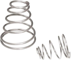 Associated Spring Raymond - 24.77mm OD, 1.24mm Wire, 3/4" Free Length, Cone Spring - 7.81 Lb Spring Rating, 22.64 N Max Work Load, Stainless Steel - USA Tool & Supply