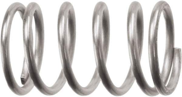 Associated Spring Raymond - 12.2mm OD, 1.07mm Wire, 2-3/4" Free Length, Compression Spring - 4.25 Lb Spring Rating, 21.17 N Max Work Load, Stainless Steel - USA Tool & Supply