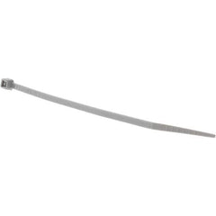 Value Collection - 4" Long Gray Nylon Standard Cable Tie - 18 Lb Tensile Strength, 21mm Max Bundle Diam - USA Tool & Supply