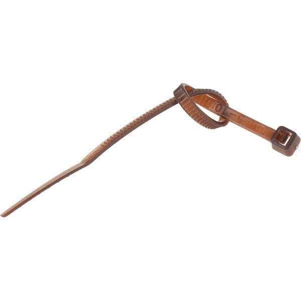 Value Collection - 4" Long Brown Nylon Standard Cable Tie - 18 Lb Tensile Strength, 21mm Max Bundle Diam - USA Tool & Supply