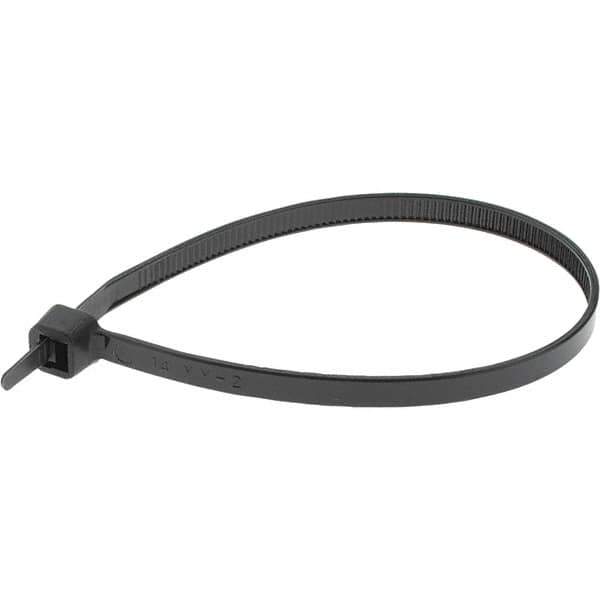 Value Collection - 8" Long Black Nylon Standard Cable Tie - 50 Lb Tensile Strength, 54mm Max Bundle Diam - USA Tool & Supply