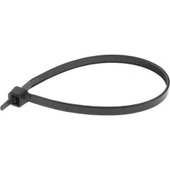 Value Collection - 8" Long Black Nylon Standard Cable Tie - 50 Lb Tensile Strength, 54mm Max Bundle Diam - USA Tool & Supply