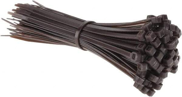 Value Collection - 8" Long Brown Nylon Standard Cable Tie - 50 Lb Tensile Strength, 54mm Max Bundle Diam - USA Tool & Supply