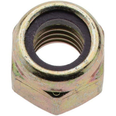 Value Collection - 3/8-16 UNC Grade 8 Hex Lock Nut with Nylon Insert - 9/16" Width Across Flats, 29/64" High, Zinc Yellow Dichromate Finish - USA Tool & Supply