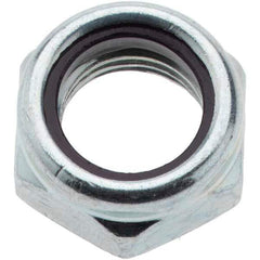 Value Collection - 7/16-20 UNF Grade 2 Hex Jam Lock Nut with Nylon Insert - 11/16" Width Across Flats, 21/64" High, Zinc-Plated Finish - USA Tool & Supply