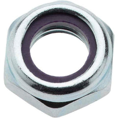 Value Collection - 1/2-13 UNC Grade 2 Hex Jam Lock Nut with Nylon Insert - 3/4" Width Across Flats, 21/64" High, Zinc-Plated Finish - USA Tool & Supply