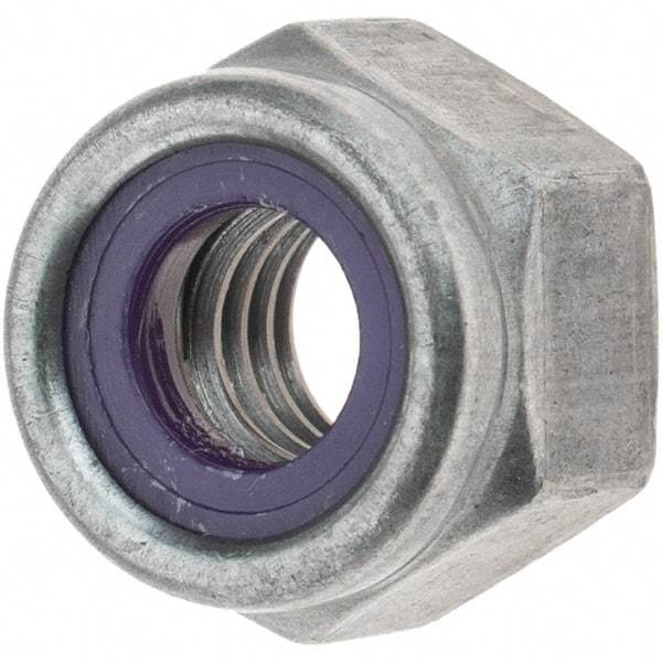 Value Collection - 5/16-18 UNC Grade 2 Heavy Hex Lock Nut with Nylon Insert - 9/16" Width Across Flats, 7/16" High, Uncoated - USA Tool & Supply