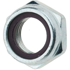 Value Collection - 5/8-18 UNF Grade 2 Hex Jam Lock Nut with Nylon Insert - 15/16" Width Across Flats, 13/32" High, Zinc-Plated Finish - USA Tool & Supply