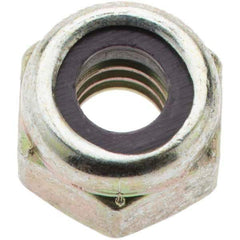 Value Collection - 1/4-20 UNC Grade 8 Hex Lock Nut with Nylon Insert - 7/16" Width Across Flats, 5/16" High, Zinc Yellow Dichromate Finish - USA Tool & Supply