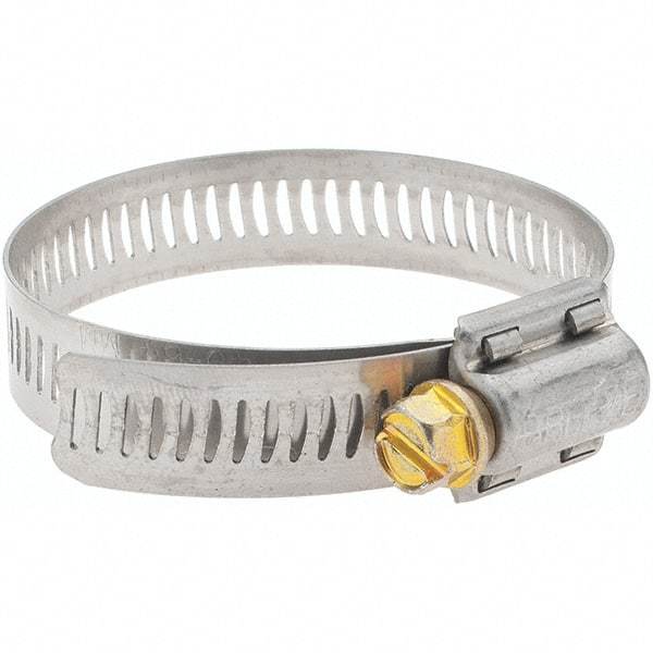 Made in USA - SAE Size 32, 1-9/16 to 2-1/2" Diam, Stainless Steel Worm Drive Clamp - USA Tool & Supply