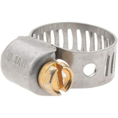 Made in USA - SAE Size 4, 7/32 to 5/8" Diam, Stainless Steel Worm Drive Clamp - USA Tool & Supply