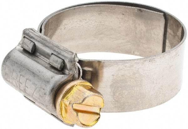 Made in USA - SAE Size 12, 11/16 to 1-1/4" Diam, Stainless Steel Protective Liner Worm Drive Clamp - USA Tool & Supply