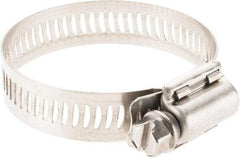 Made in USA - SAE Size 24, 1-1/16 to 2" Diam, Stainless Steel Worm Drive Clamp - USA Tool & Supply