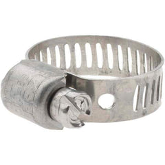 Made in USA - SAE Size 6, 7/16 to 25/32" Diam, Stainless Steel Miniature Worm Drive Clamp - 5/16" Wide - USA Tool & Supply