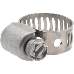 Made in USA - SAE Size 4, 5/8 to 7/32" Diam, Stainless Steel Worm Drive Clamp - 1/2" Wide, Series SAE J1508 Type M - USA Tool & Supply