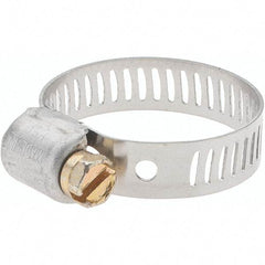 Made in USA - SAE Size 10, 9/16 to 1-1/16" Diam, Stainless Steel Miniature Worm Drive Clamp - 5/16" Wide - USA Tool & Supply