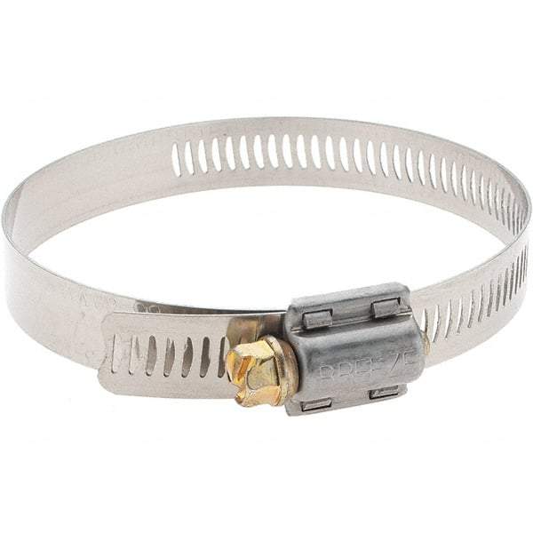 Made in USA - SAE Size 48, 2-9/16 to 3-1/2" Diam, Stainless Steel Worm Drive Clamp - USA Tool & Supply