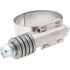 Made in USA - 1 to 1-3/4" Diam, Stainless Steel Auto-Adjustable Worm Drive Clamp - 5/6" Wide - USA Tool & Supply