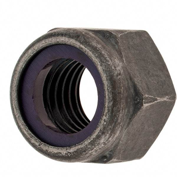 Value Collection - 5/8-11 UNC Grade 8 Hex Lock Nut with Nylon Insert - 15/16" Width Across Flats, 3/4" High, Uncoated - USA Tool & Supply