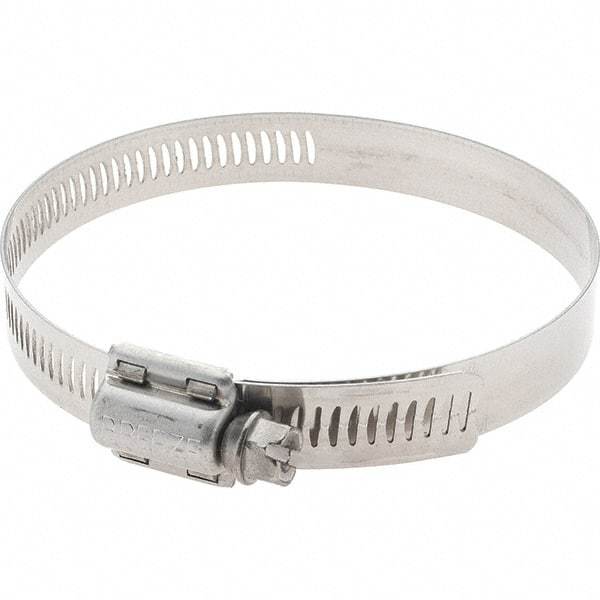 Made in USA - SAE Size 56, 3-1/16 to 4" Diam, Stainless Steel Worm Drive Clamp - USA Tool & Supply