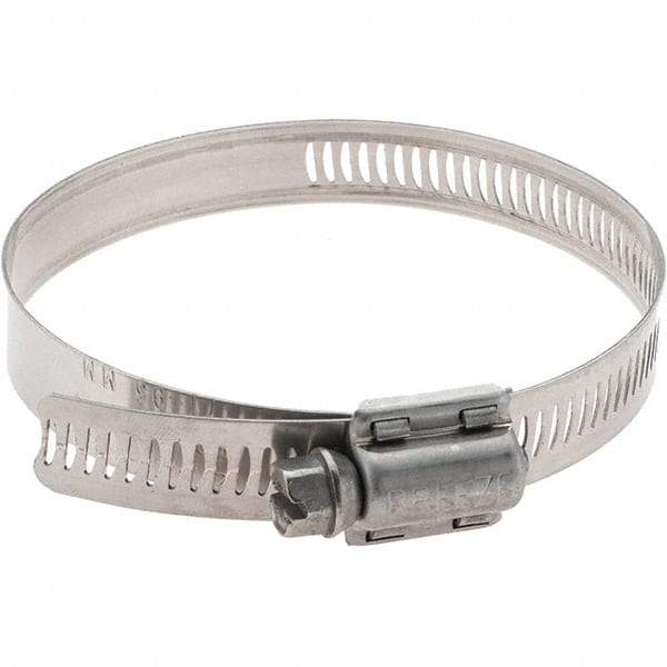 Made in USA - SAE Size 52, 2-13/16 to 2-3/4" Diam, Stainless Steel Worm Drive Clamp - USA Tool & Supply